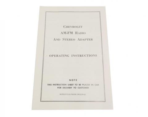 68-76 Radio Operating Instructions - AM/FM Stereo Radio