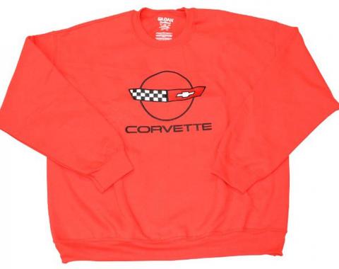 Sweatshirt With 84-90 Embroidered Emblem Red