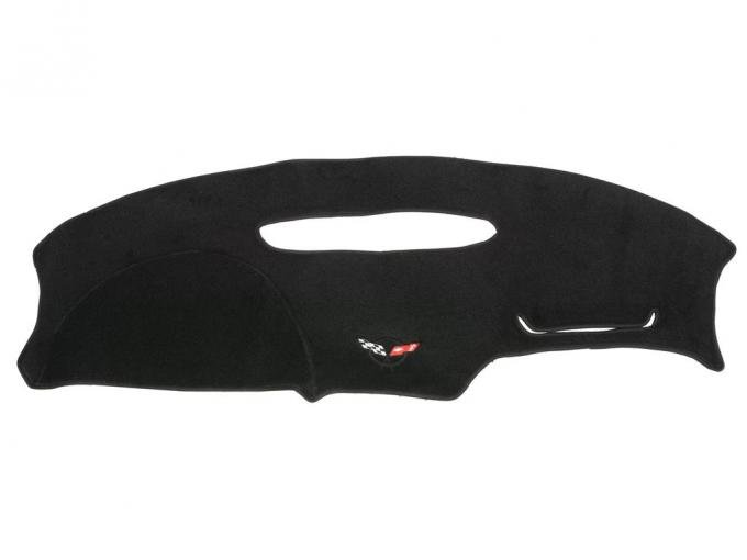 1997-2004 Dash Mat - Black With C5 Embroidered Logo - Except Heads Up Display