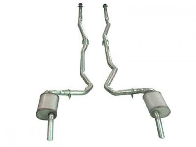 1974-1979 Hideaway Dual Exhaust System L-82 Design Automatic 2" To 2 1/2"