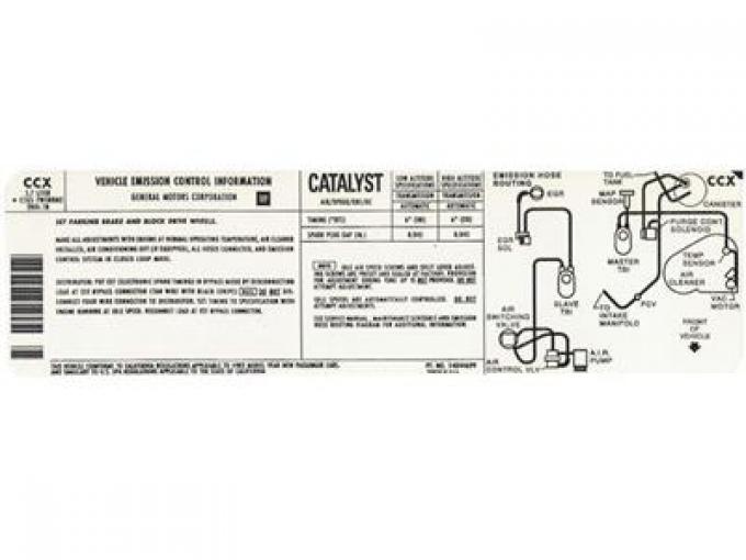 82 Emission Decal - Automatic Transmission California (CCX)