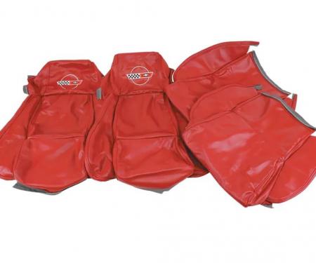 84-88 C4 Embroidered Logo Standard Leather Seat Covers