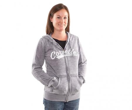 Gray Juniors Burnout Corvette Lettering Hoodie