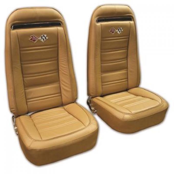 73-74 Seat Cover - Exact Reproduction With Embroidered Logo - Leather