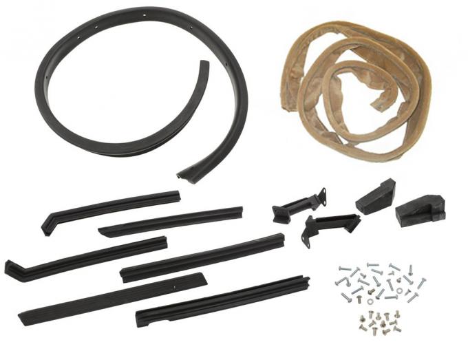 1956-1957 Soft Top / Convertible Top Weatherstrip Kit - 1957 Early w/Tan Rear