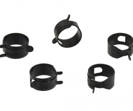 Redline Restomotive® 1974-1996 Chevrolet Corvette 5 Piece Coolant Tank / Bottle Hose Clamp Set