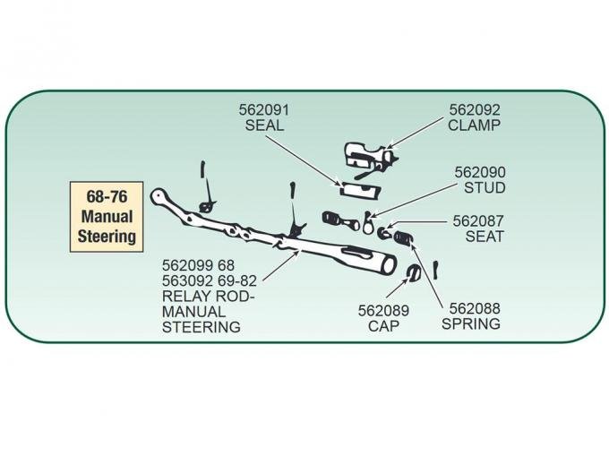 63-76 Manual Steering Relay Rod Seat Spring - w/o PS