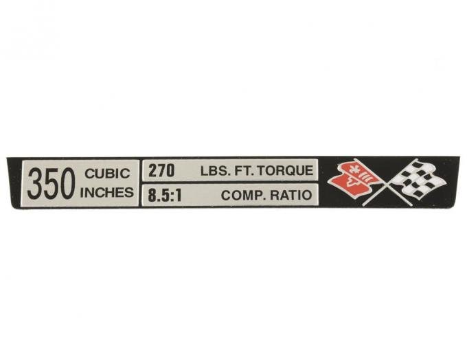 73-74 Console Engine Data Plate - L-48 30 8.5:1 Comp