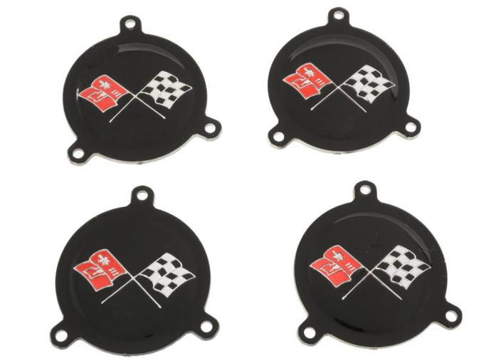 65-66 Hubcap Spinner Emblem White Upper Left - Set Of 4