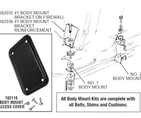 63-67 Body Mount Bracket - #1 On Firewall Reinforcement