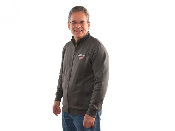 Jacket Men's Charcoal American Flag Full Zip Track