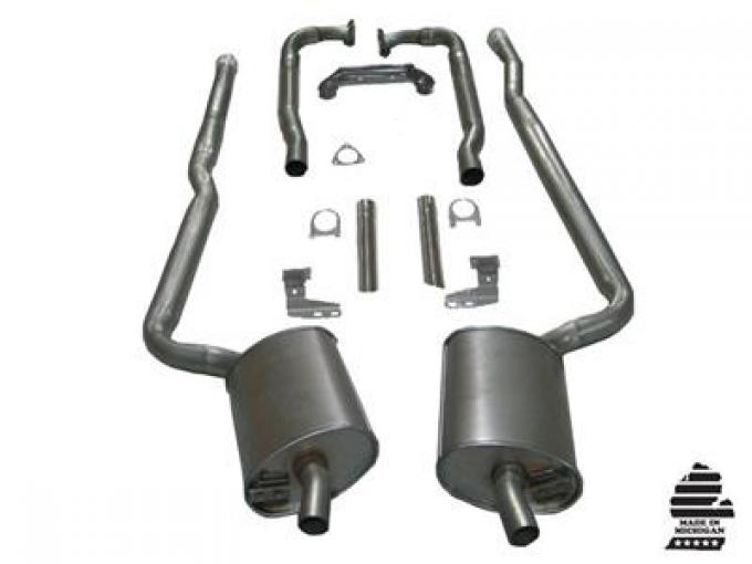66-67 Deluxe Exhaust System - 327 2" To 2 1/2" 4 Speed Off Road N11 Mufflers