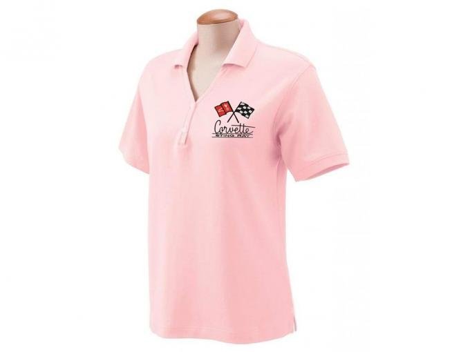 Women's Pink Pima Pique Polo Shirt with Choice of Emblem