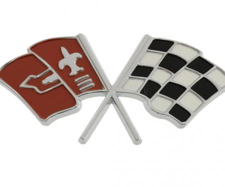 1963-1965 Fuel Injection Plenum Cover Flag Emblem