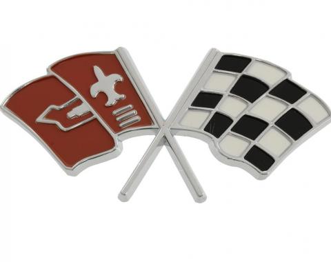 1963-1965 Fuel Injection Plenum Cover Flag Emblem