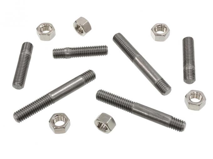 57-58 Exhaust Manifold Studs With Nuts (12 Pieces)