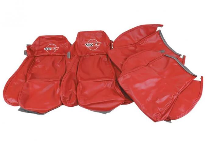 84-88 C4 Embroidered Logo Standard Leather Seat Covers