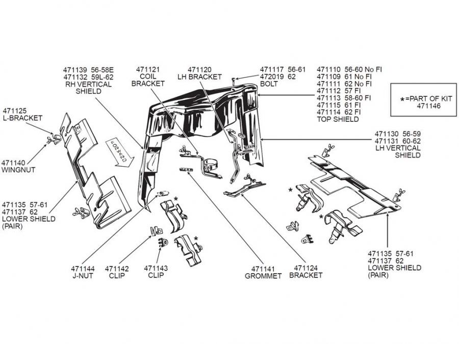 62 Spark Plug Ignition Shield - Lower Correct