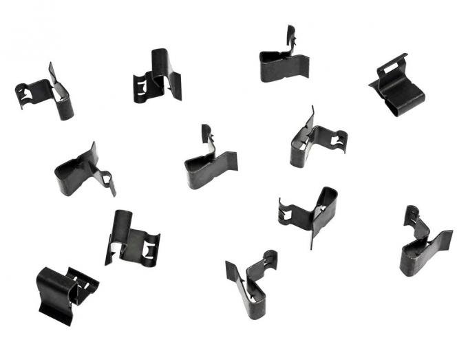 63-67 Hardtop Rear Upper Window Moulding Clips Set - 12 Pieces
