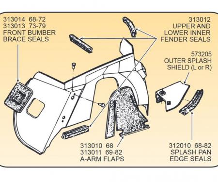 69-72 Engine Compartment Seal Set