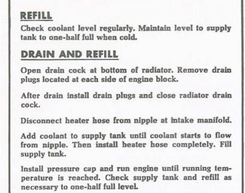 65-67 Cooling System Instructions Decal- 65 396 And 67 L88