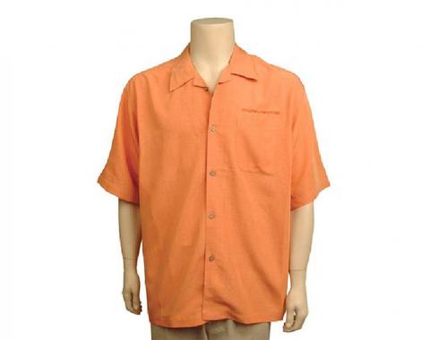 Shirt Orange Cubavera Camp Embroidered Script