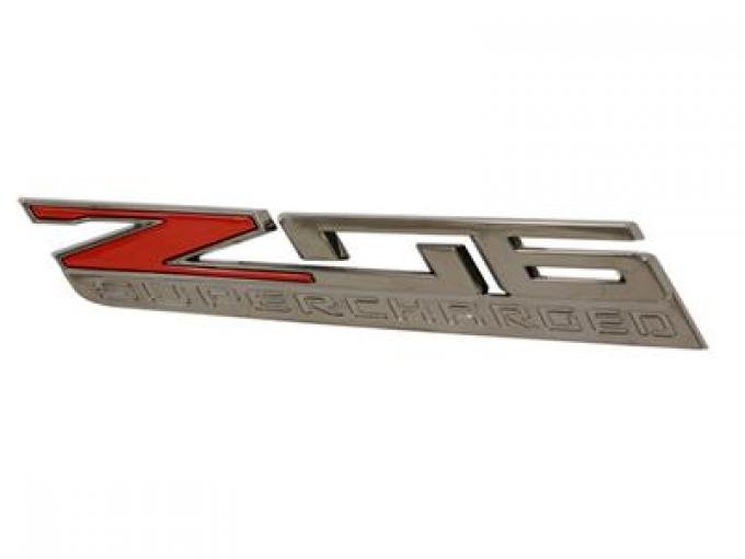 15-19 Side Fender Emblem - Z06 Supercharged - Factory Black Chrome - Left