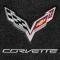 2014-2019 Floor And Cargo Mat Set-C7 Crossflag Emblem & Silver Corvette Script