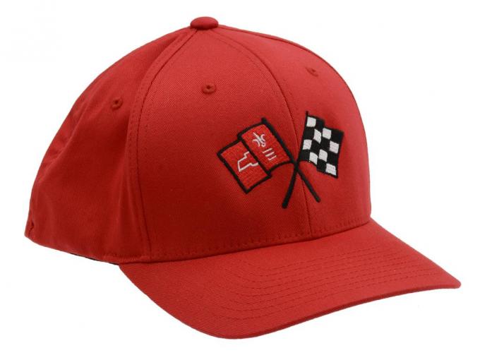 63-66 Hat - Red Flex Fit With C2 Emblem ( S / M ) Fits 6-3/4" To 7-1/4"