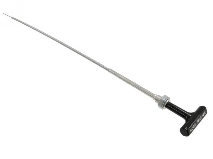 63-66 Hood Release Cable - With Correct Knob With Air Conditioning Less Bracket