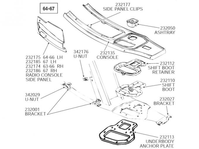 67 Radio Side Panel - Left Hand Fiberglass