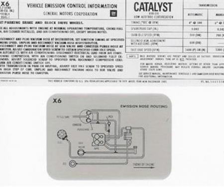 79 Emission Decal - L48 Federal (X6)