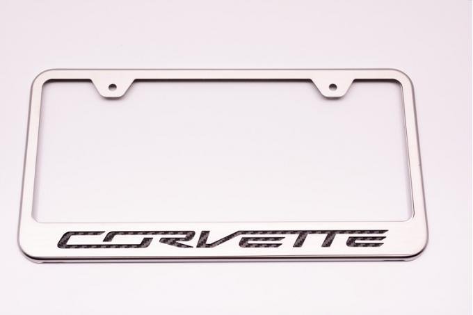 Custom C7 Corvette Stingray License Plate Frame with "Corvette" Lettering