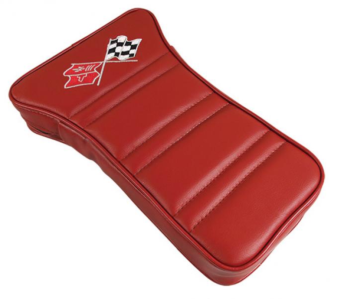 CA 1976 Chevrolet Corvette Center Armrest Embroidered Leather 414934E | 76 Firethorn