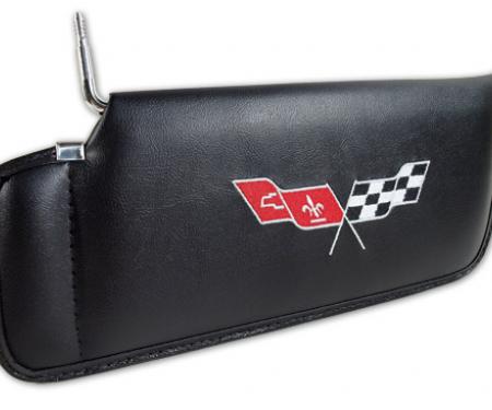 CA 1977-1981 Chevrolet Corvette Sunvisor Embroidered with Logo 408720 | 59-96 Black
