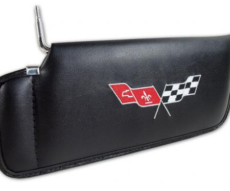 Corvette America 1977-1981 Chevrolet Corvette Sunvisor Embroidered with Logo 408720 | 59-96 Black