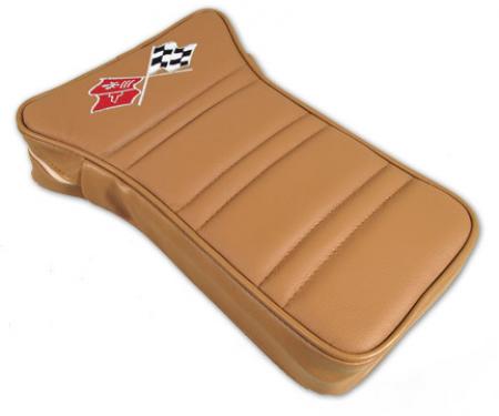 CA 1973-1975 Chevrolet Corvette Center Armrest Embroidered Leather 414951E | 73-75 Medium Saddle
