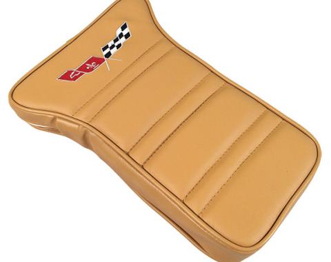 Corvette America 1976-1977 Chevrolet Corvette Center Armrest Embroidered Leather 414957E | 76-77 Buckskin