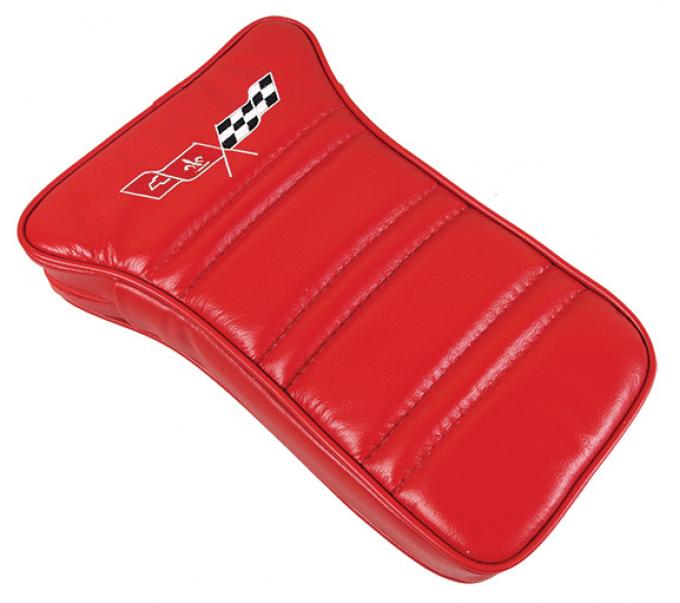 Corvette America 1977-1978 Chevrolet Corvette Center Armrest Embroidered Leather 414924E | 77-81 Red