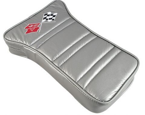 Corvette America 1974-1975 Chevrolet Corvette Center Armrest Embroidered Leather 414961E | 64-66 & 74-75 Silver