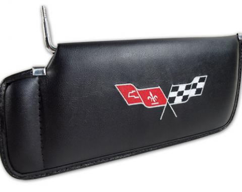 CA 1977-1981 Chevrolet Corvette Sunvisor Embroidered with Logo 408720 | 59-96 Black