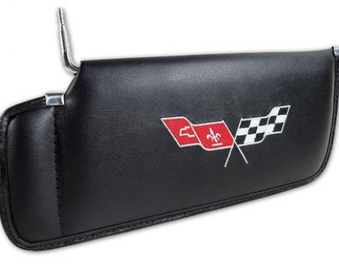 Corvette America 1977-1981 Chevrolet Corvette Sunvisor Embroidered with Logo 408720 | 59-96 Black