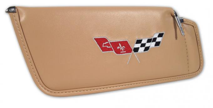 Corvette America 1978-1980 Chevrolet Corvette Sunvisor Embroidered with Logo 408750 | 78-80 Doeskin