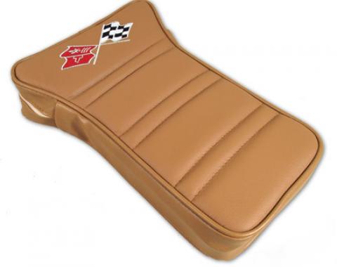 Corvette America 1973-1975 Chevrolet Corvette Center Armrest Embroidered Leather 414951E | 73-75 Medium Saddle