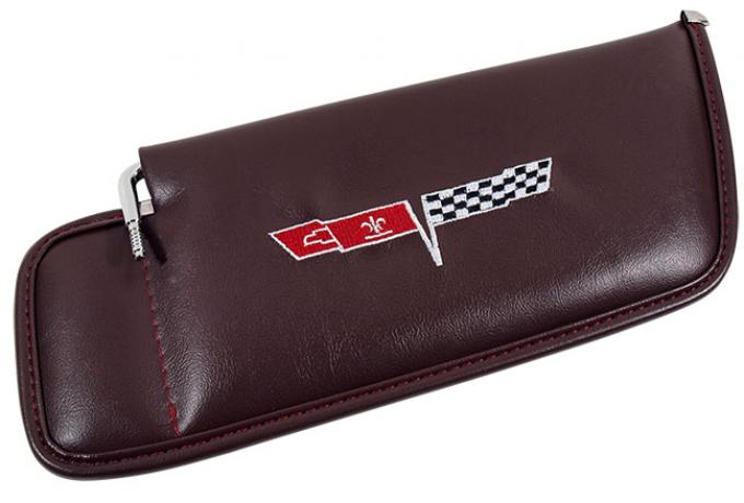 Corvette America 1980 Chevrolet Corvette Sunvisor Embroidered with Logo 408736 | 80 Claret