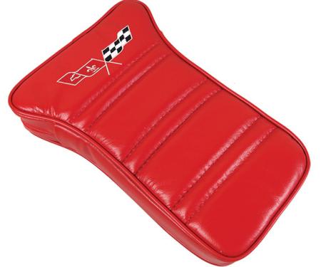 CA 1977-1978 Chevrolet Corvette Center Armrest Embroidered Leather 414924E | 77-81 Red