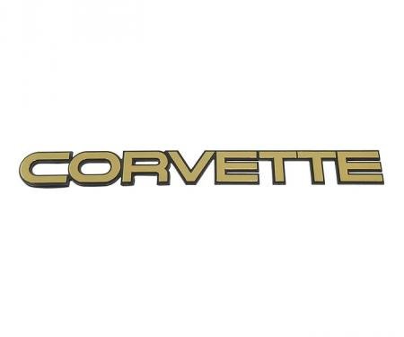 Corvette Emblem, Rear Corvette Gold Plastic, 1984-1990