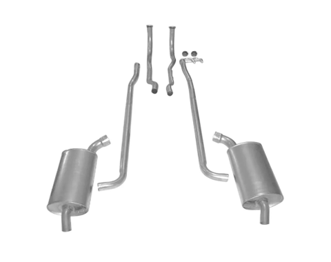 Corvette Exhaust System, Small Block 250hp, Aluminized 2" With Manual Transmission, 1964-1965