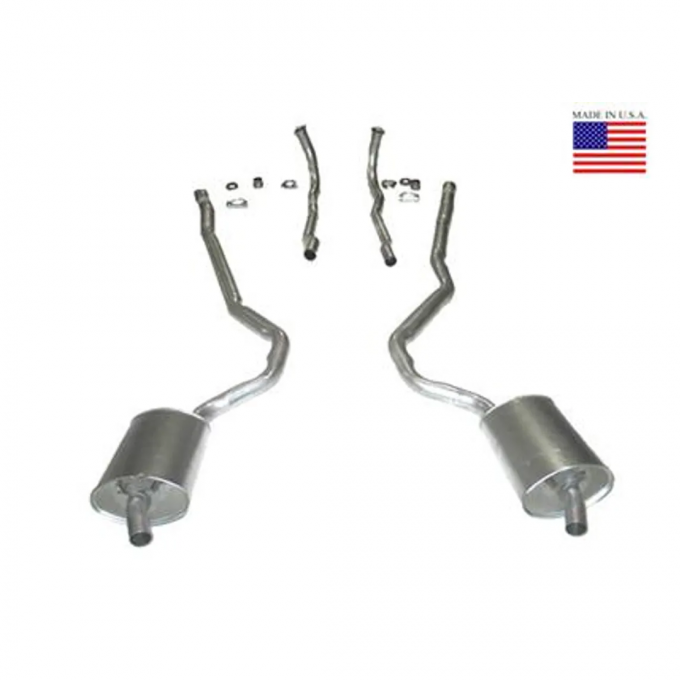 Corvette Exhaust System, 327/350 Auto 2-2.5In, 1968-1972