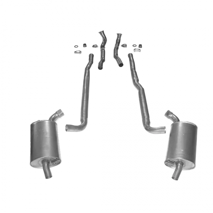 Corvette Exhaust System, 2.5" 427 Auto Separate Secondary Pipe and Muffler, 1966-1967